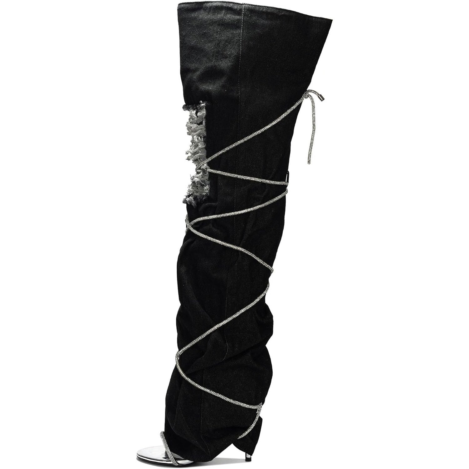 Cape Robbin Nobu Thigh High Boots, Stylish Rope Knee High Cowboy Boots Women, Long Denim Boots, High Heel Boots, Knee High Boots Women