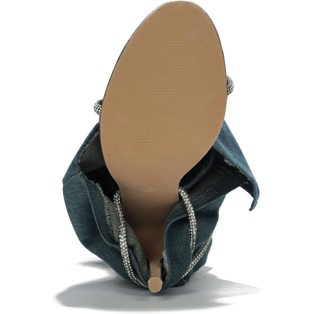 Cape Robbin Nobu Thigh High Boots, Stylish Rope Knee High Cowboy Boots Women, Long Denim Boots, High Heel Boots, Knee High Boots Women