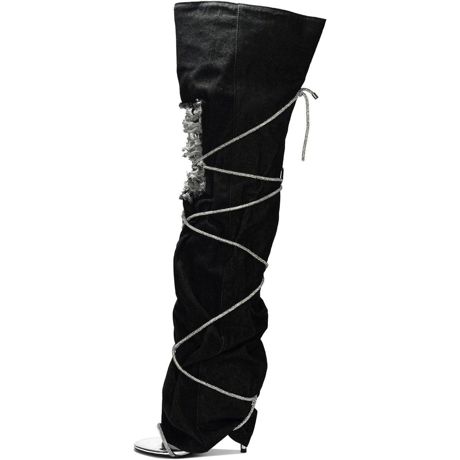 Cape Robbin Nobu Thigh High Boots, Stylish Rope Knee High Cowboy Boots Women, Long Denim Boots, High Heel Boots, Knee High Boots Women