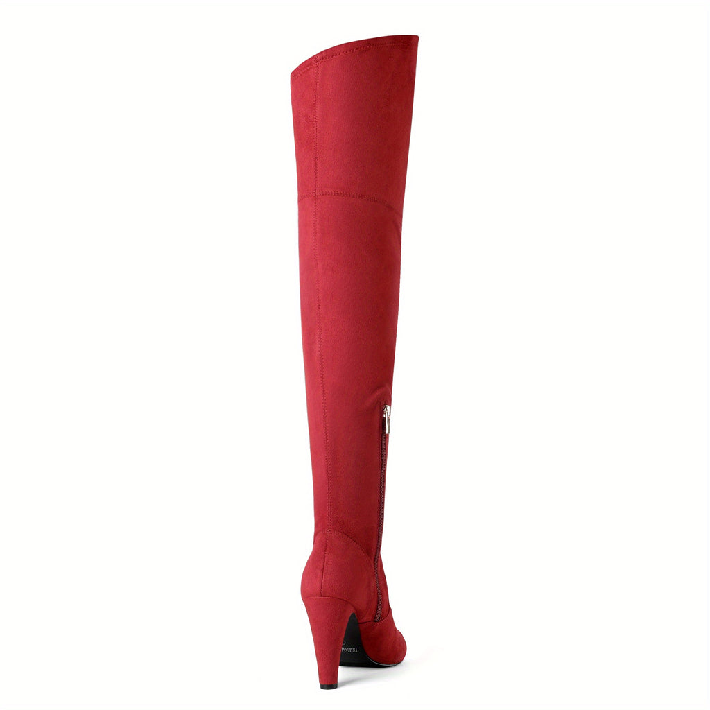 Women'S Thigh High Boots Over The Knee Heels Long Sexy Pointed Toe Boots