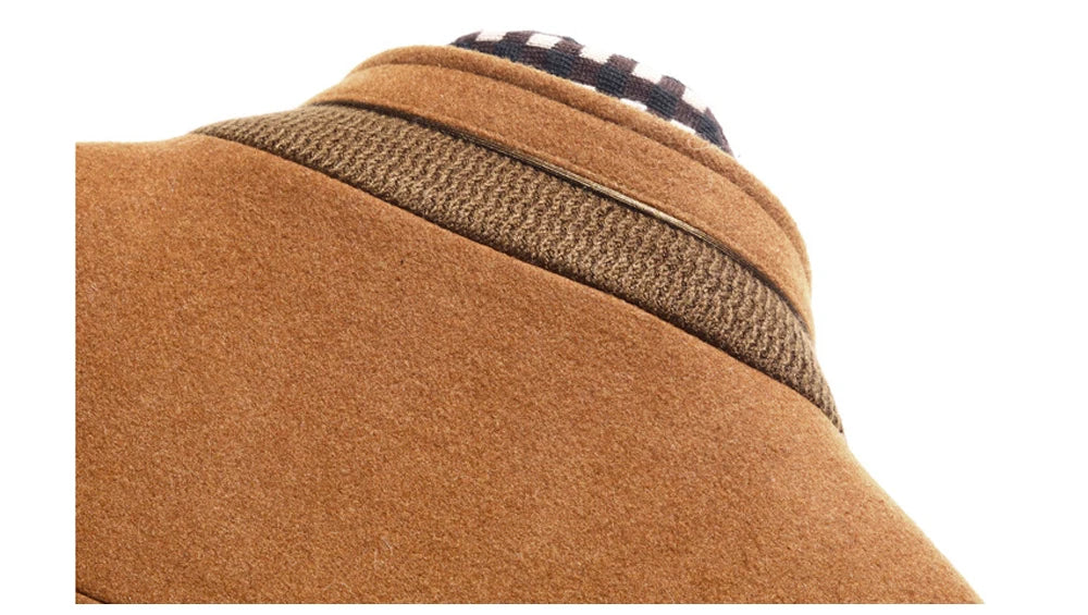 Men's Woolen Coat Hot Sale Of The Season Casual Business Gentleman Mid-Length Thickened Scarf Collar Outerwear Winter Warm Men's