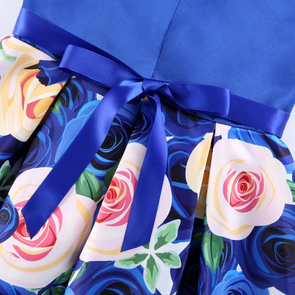 Girls Dress For Kids Clothes Flower One-shoulder Pageant Birthday Wedding Party Princess Children Dress 3 4 5 6 7 8 9 years