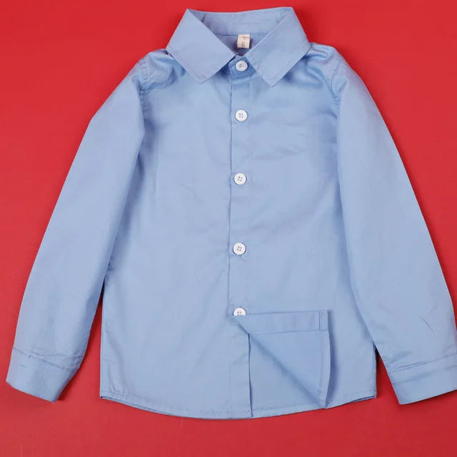 Shirts For Boys Brand Spring Autumn Kids Cotton Casual Shirts Children Blouse Clothing Boys Teenage Sports School Uniform Shirts