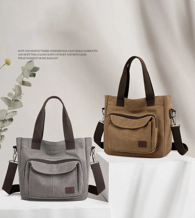 2024 Women Bag New Fashion Messenger Bag Women Shoulder Bag Canvas Handbag Purse Large Capacity Fashion Female Tote Shopping Bag