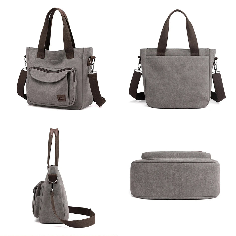 2024 Women Bag New Fashion Messenger Bag Women Shoulder Bag Canvas Handbag Purse Large Capacity Fashion Female Tote Shopping Bag