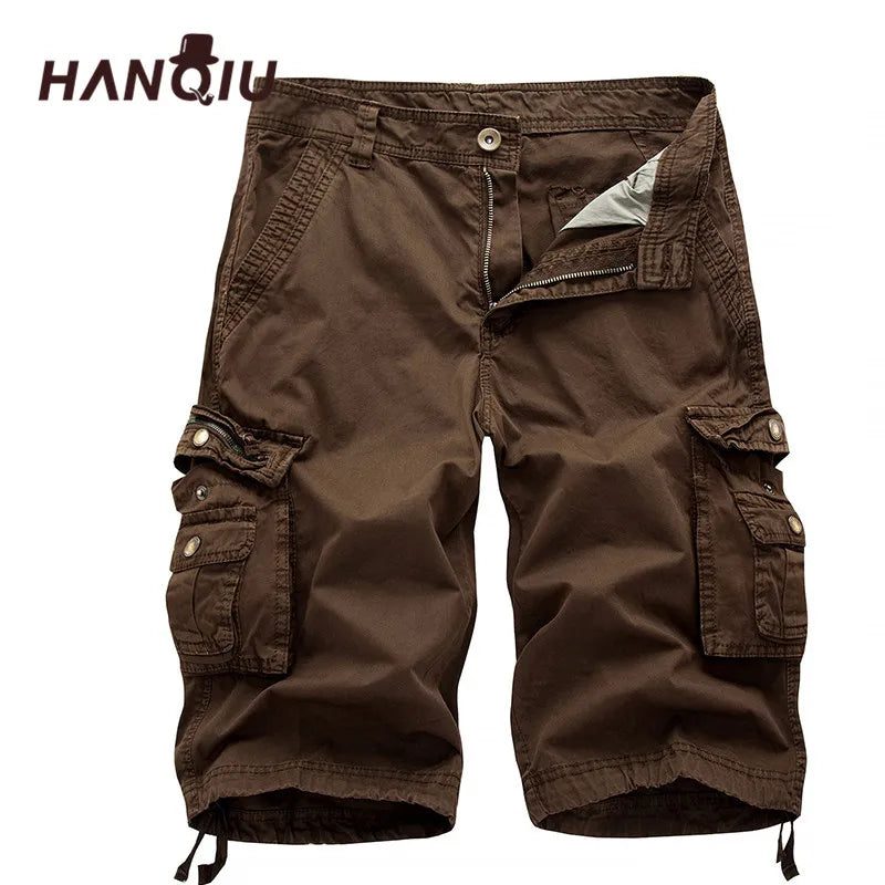 Cargo Shorts Men 2024 Summer Army Military Tactical Homme Shorts Casual Solid Multi-Pocket Male Cargo Shorts Plus Size