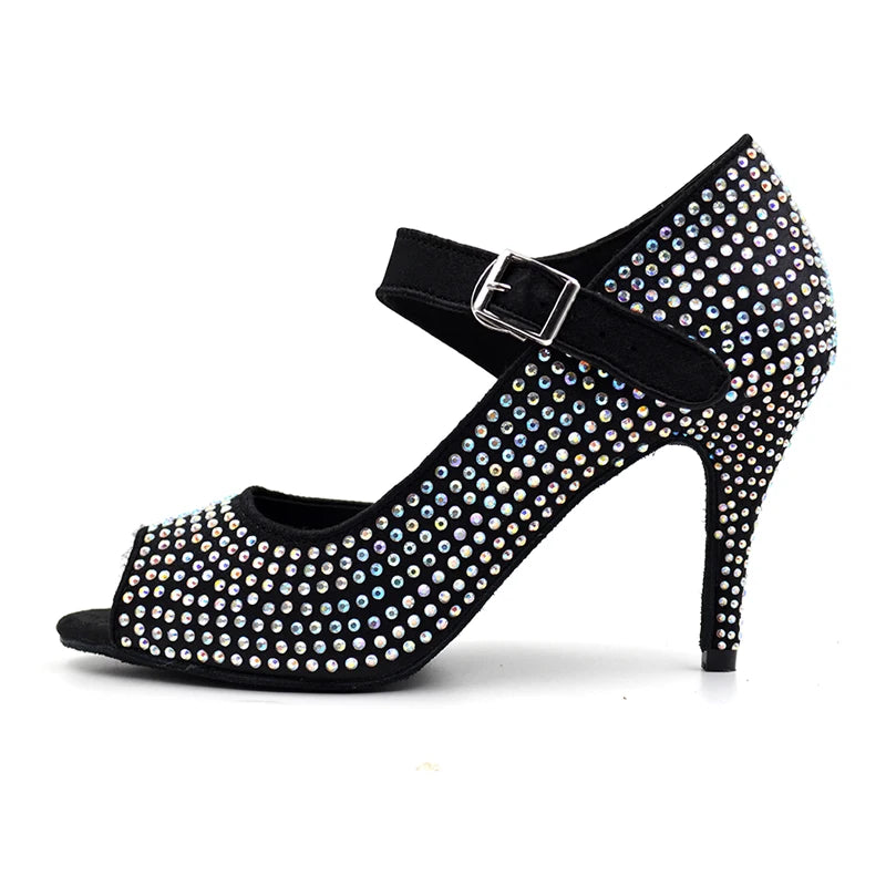 Rhinestone Latin Dance Shoes Diamond Girls Ballroom Latin Shoes Sneakers Woman Dance Salas Shoes Women Hot Sale JuseDanc