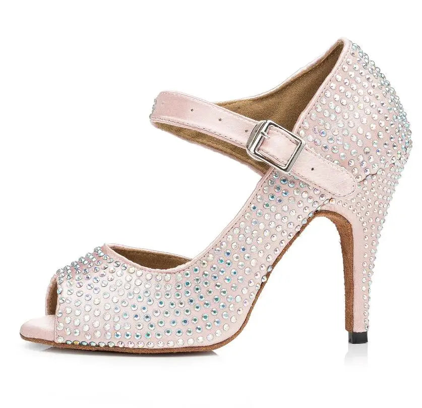 Rhinestone Latin Dance Shoes Diamond Girls Ballroom Latin Shoes Sneakers Woman Dance Salas Shoes Women Hot Sale JuseDanc