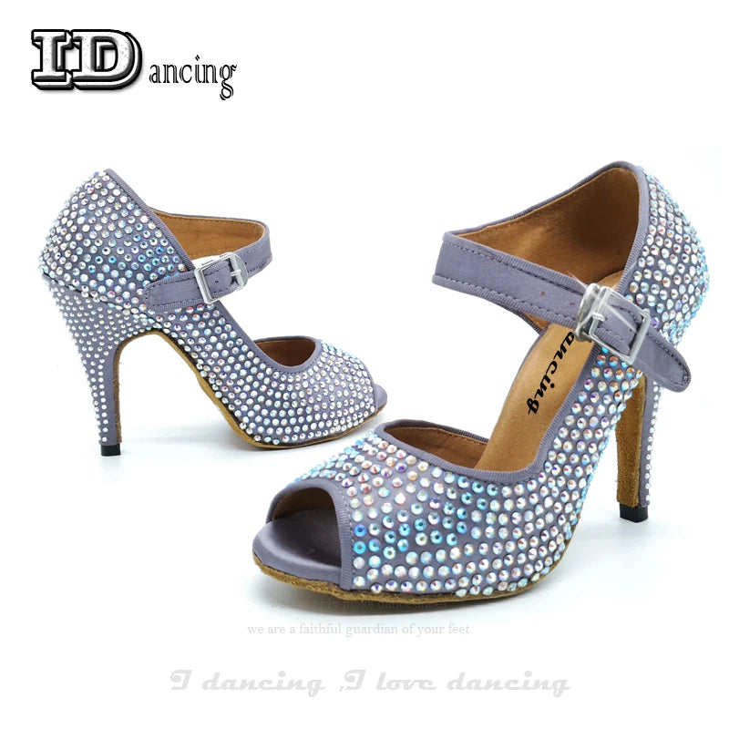 Rhinestone Latin Dance Shoes Diamond Girls Ballroom Latin Shoes Sneakers Woman Dance Salas Shoes Women Hot Sale JuseDanc