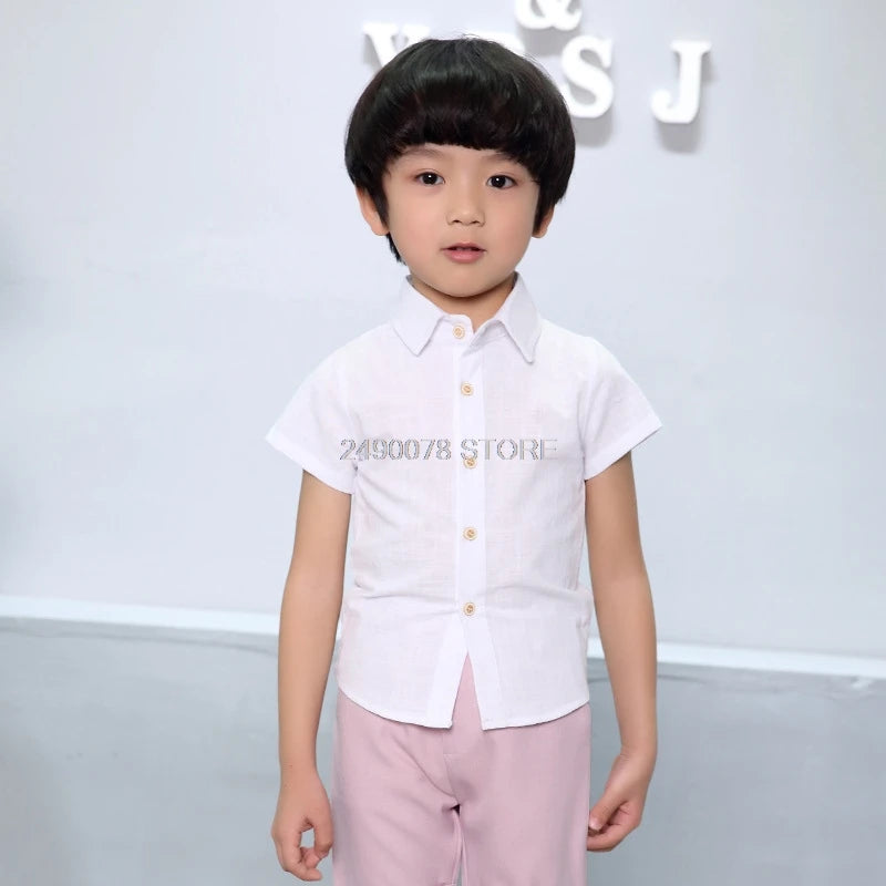 Shirts For Boys Brand Spring Autumn Kids Cotton Casual Shirts Children Blouse Clothing Boys Teenage Sports School Uniform Shirts