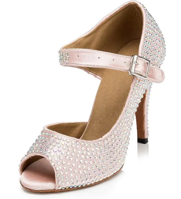 Rhinestone Latin Dance Shoes Diamond Girls Ballroom Latin Shoes Sneakers Woman Dance Salas Shoes Women Hot Sale JuseDanc