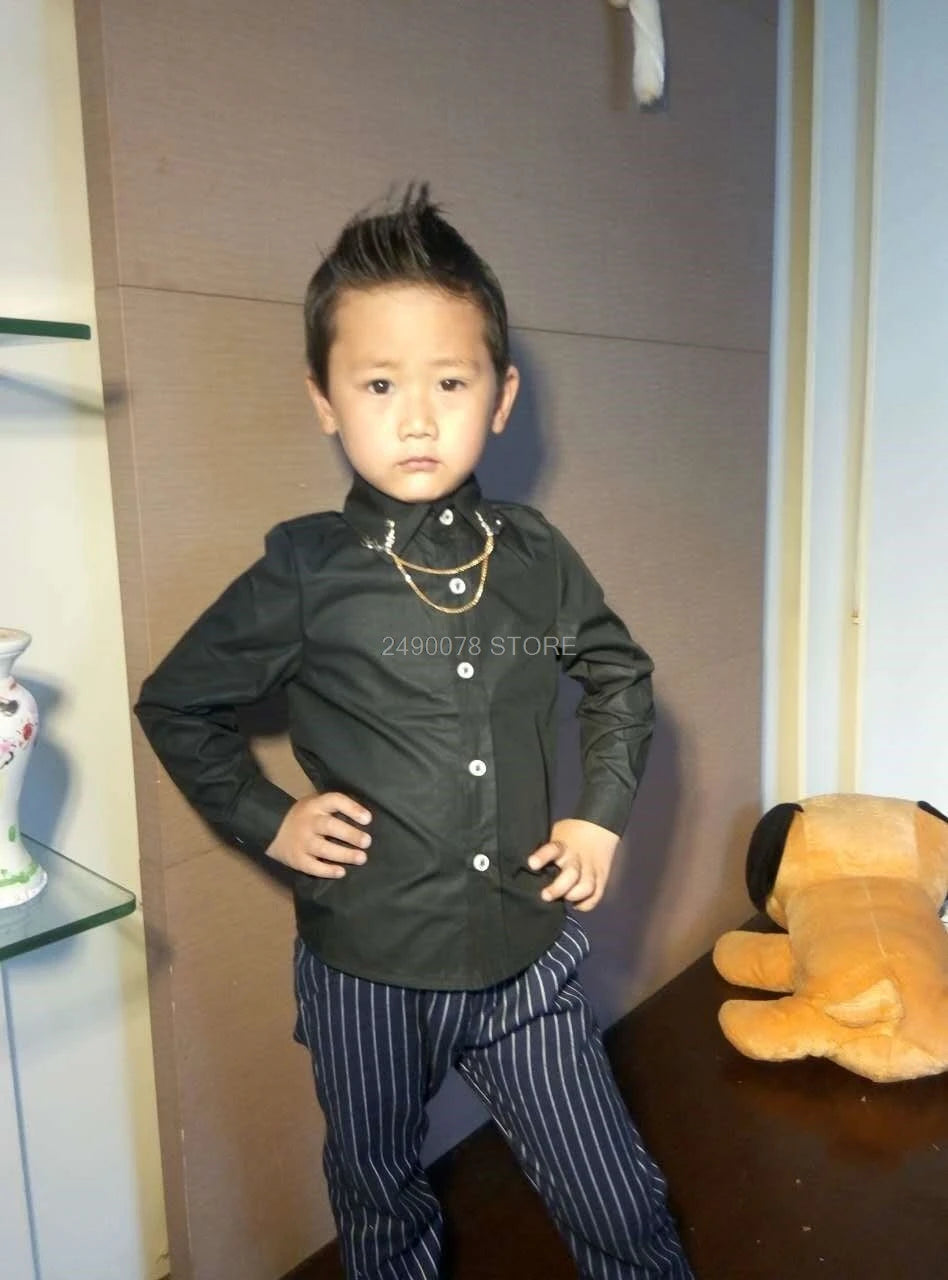 Shirts For Boys Brand Spring Autumn Kids Cotton Casual Shirts Children Blouse Clothing Boys Teenage Sports School Uniform Shirts