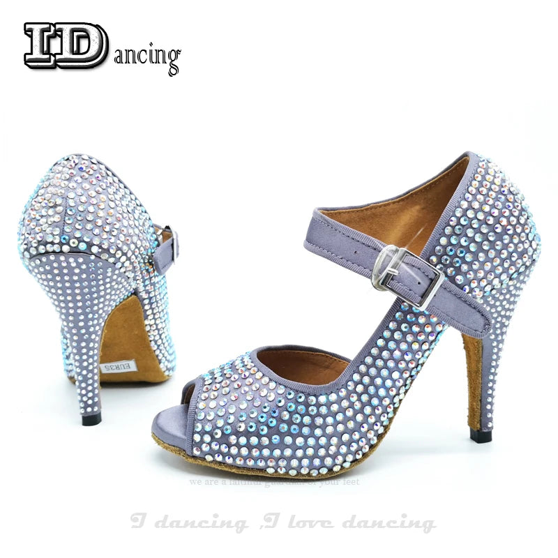 Rhinestone Latin Dance Shoes Diamond Girls Ballroom Latin Shoes Sneakers Woman Dance Salas Shoes Women Hot Sale JuseDanc