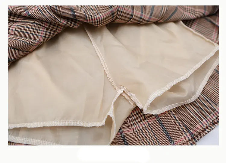 Girls Clothing Suit For Formal Party Blazer And Skirt Set Fashion Spring Children Cotton Linen Plaid Outfits 4 5 7 9 11 12 13Yrs