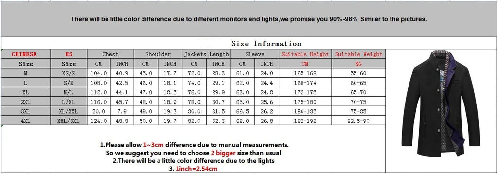 Men's Woolen Coat Hot Sale Of The Season Casual Business Gentleman Mid-Length Thickened Scarf Collar Outerwear Winter Warm Men's