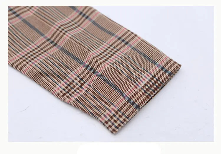 Girls Clothing Suit For Formal Party Blazer And Skirt Set Fashion Spring Children Cotton Linen Plaid Outfits 4 5 7 9 11 12 13Yrs