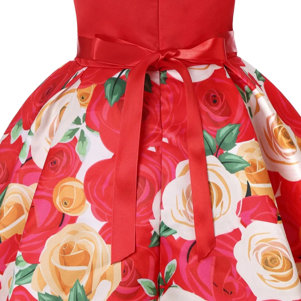 Girls Dress For Kids Clothes Flower One-shoulder Pageant Birthday Wedding Party Princess Children Dress 3 4 5 6 7 8 9 years