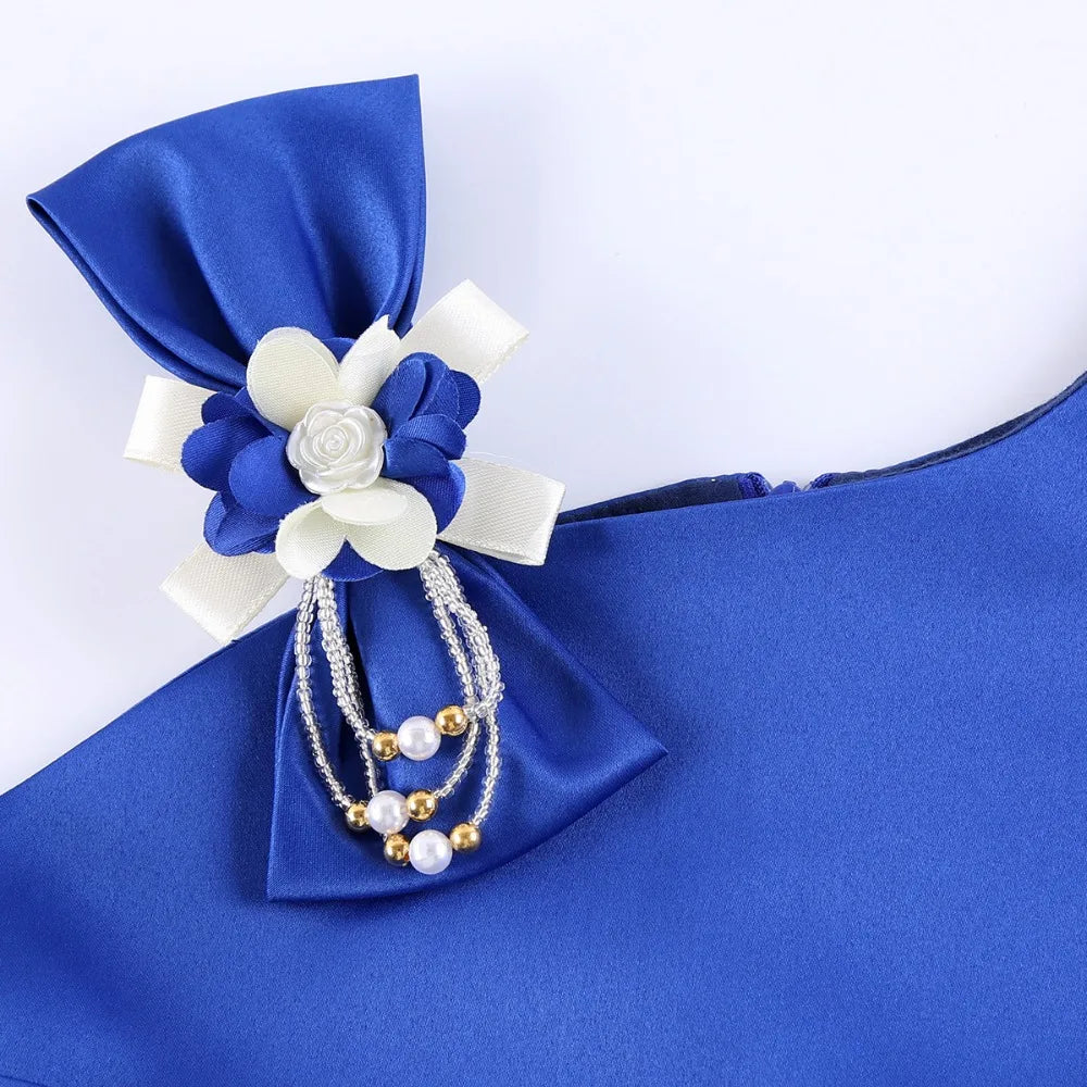 Girls Dress For Kids Clothes Flower One-shoulder Pageant Birthday Wedding Party Princess Children Dress 3 4 5 6 7 8 9 years