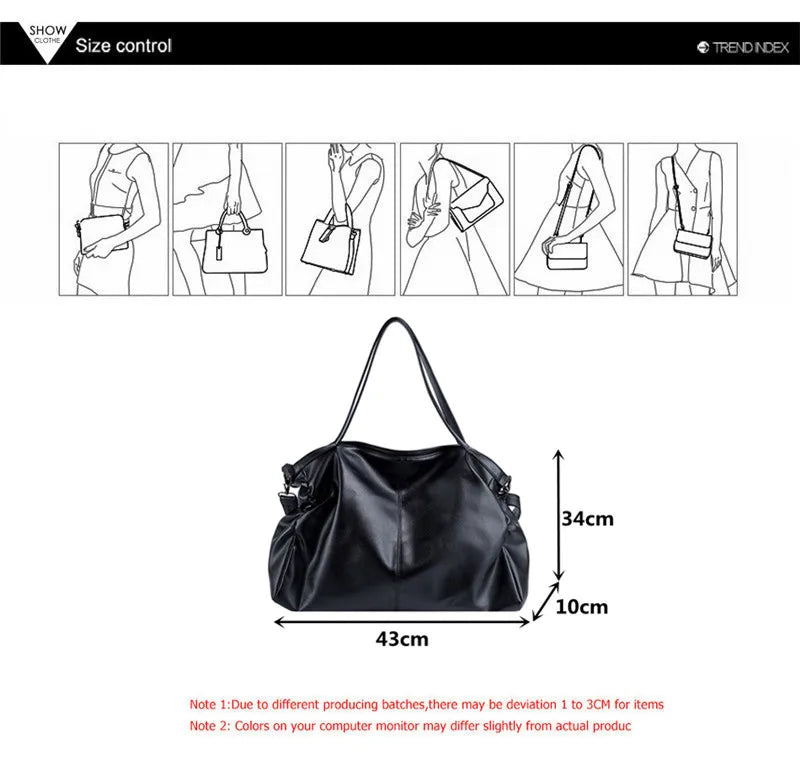 Women Large Handbag Large Shopping Bag Handbag High Quality Soft Leather Crossbody Bag Women Travel Shoulder Bag