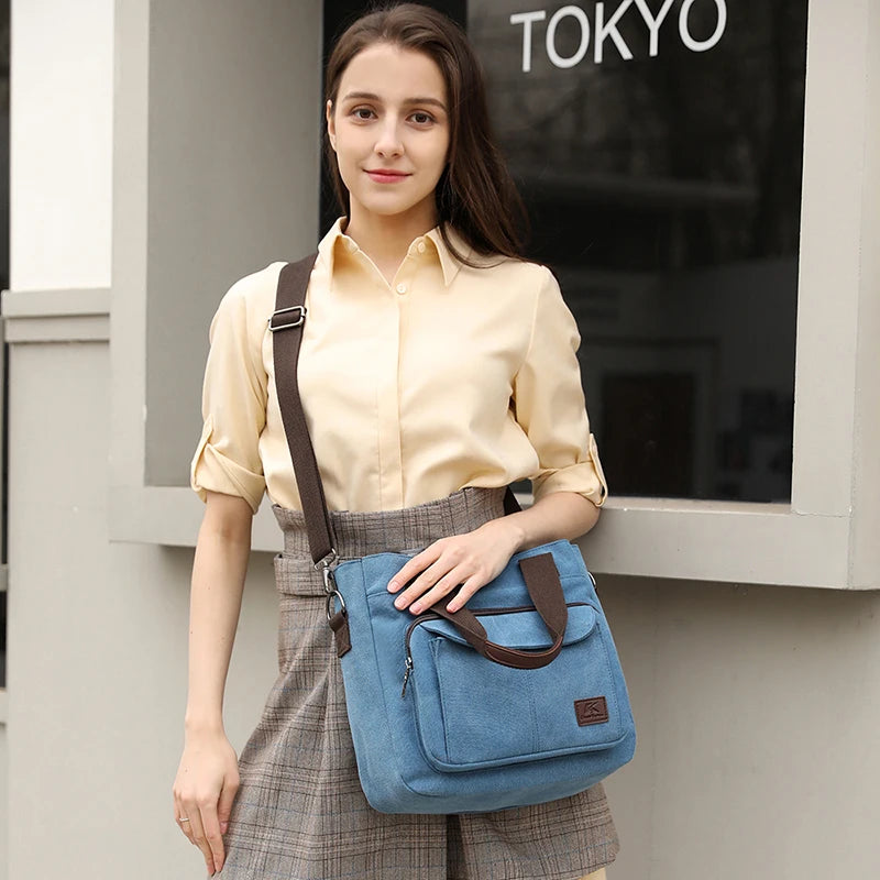 2024 Women Bag New Fashion Messenger Bag Women Shoulder Bag Canvas Handbag Purse Large Capacity Fashion Female Tote Shopping Bag