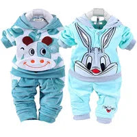 Boys Clothing Sets Children Fashion Cartoon Bear Baby T-shirt Vest Coat And Pants Suit 2pcs Outfits Kids Sport Suit1-4 years