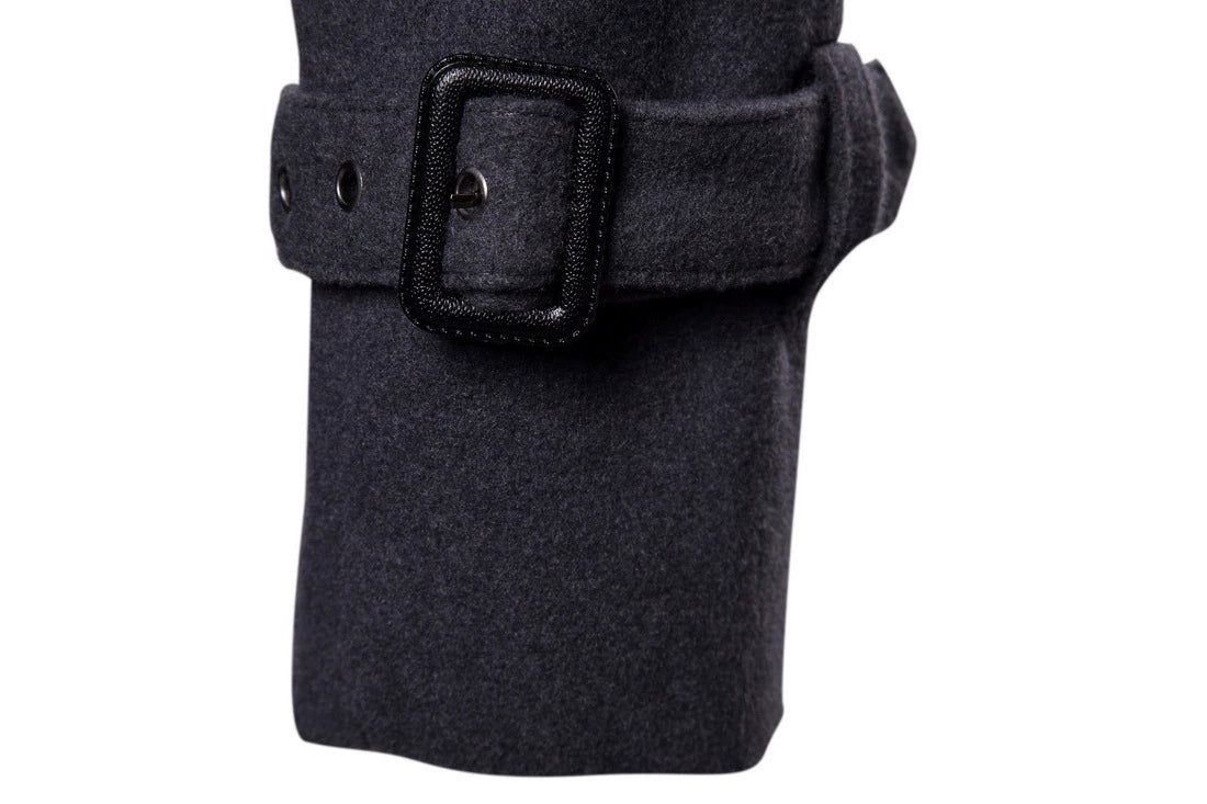 Mens Overcoat Trench Coats Winter Male Pea Coat with Belt Double Breasted Men Wool & Blends Coat Jacket Brand Clothing W10