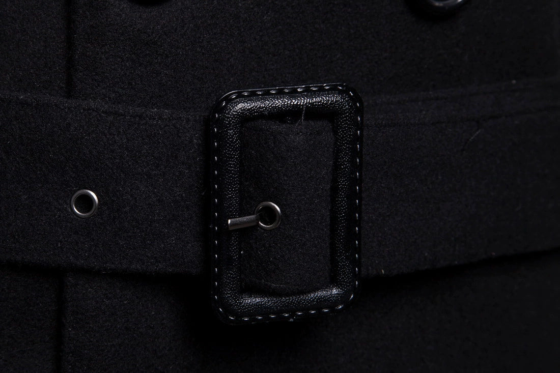 Mens Overcoat Trench Coats Winter Male Pea Coat with Belt Double Breasted Men Wool & Blends Coat Jacket Brand Clothing W10