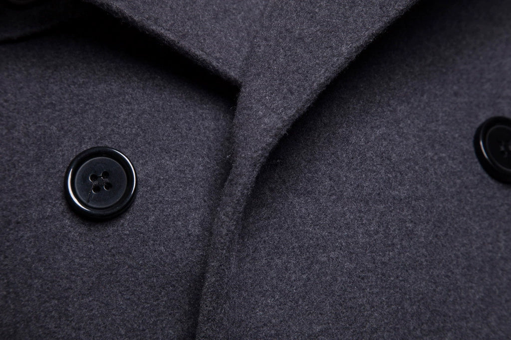 Mens Overcoat Trench Coats Winter Male Pea Coat with Belt Double Breasted Men Wool & Blends Coat Jacket Brand Clothing W10