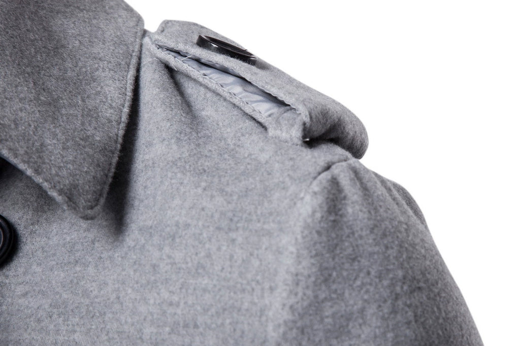 Mens Overcoat Trench Coats Winter Male Pea Coat with Belt Double Breasted Men Wool & Blends Coat Jacket Brand Clothing W10