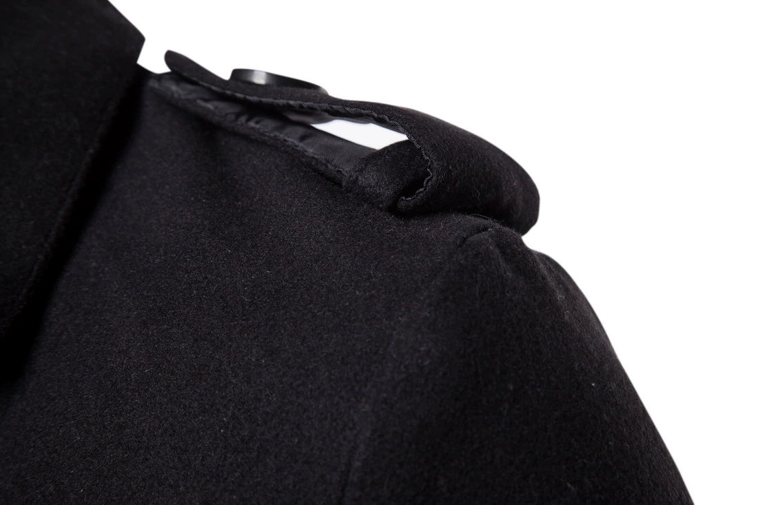 Mens Overcoat Trench Coats Winter Male Pea Coat with Belt Double Breasted Men Wool & Blends Coat Jacket Brand Clothing W10