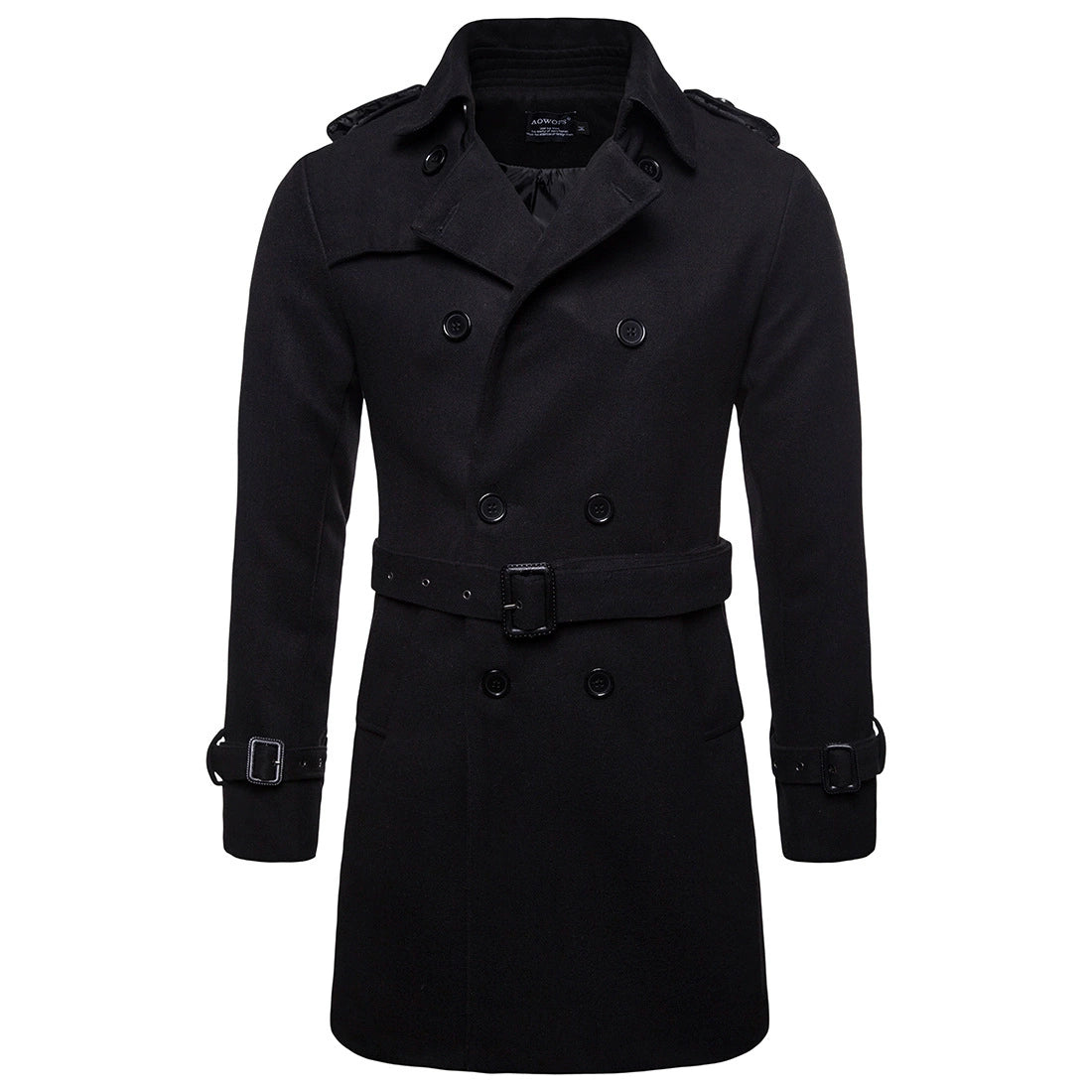 Mens Overcoat Trench Coats Winter Male Pea Coat with Belt Double Breasted Men Wool & Blends Coat Jacket Brand Clothing W10