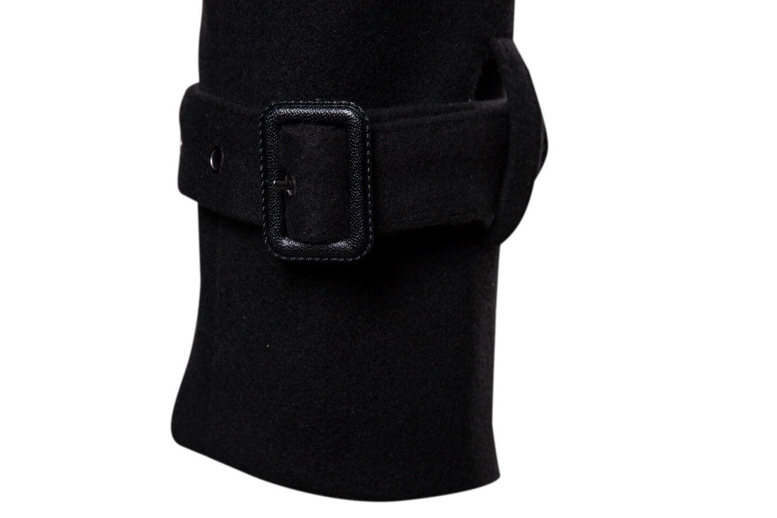 Mens Overcoat Trench Coats Winter Male Pea Coat with Belt Double Breasted Men Wool & Blends Coat Jacket Brand Clothing W10