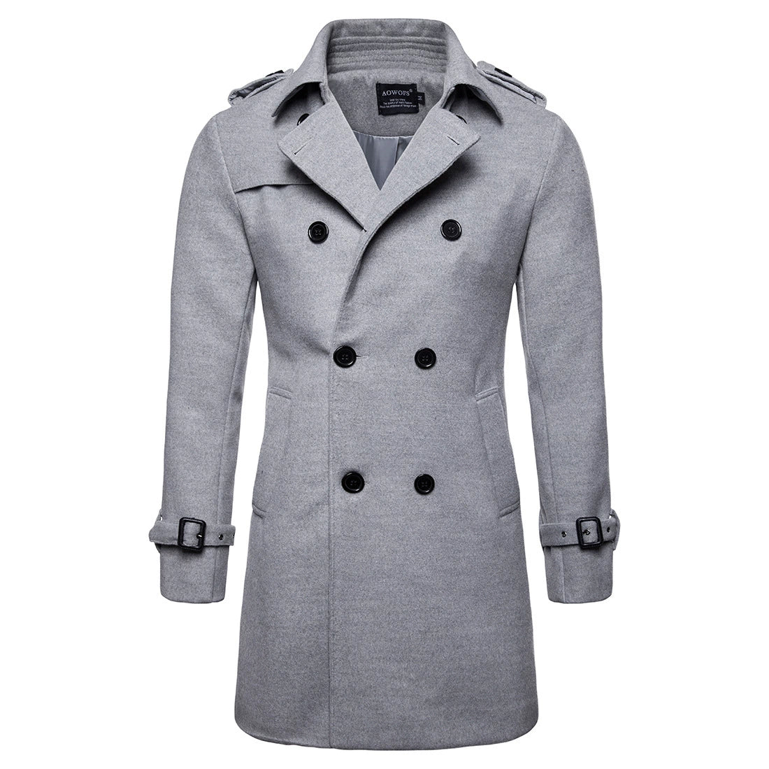 Mens Overcoat Trench Coats Winter Male Pea Coat with Belt Double Breasted Men Wool & Blends Coat Jacket Brand Clothing W10