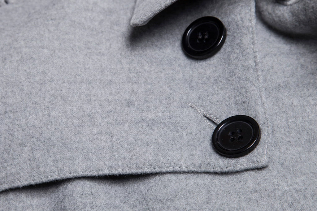 Mens Overcoat Trench Coats Winter Male Pea Coat with Belt Double Breasted Men Wool & Blends Coat Jacket Brand Clothing W10