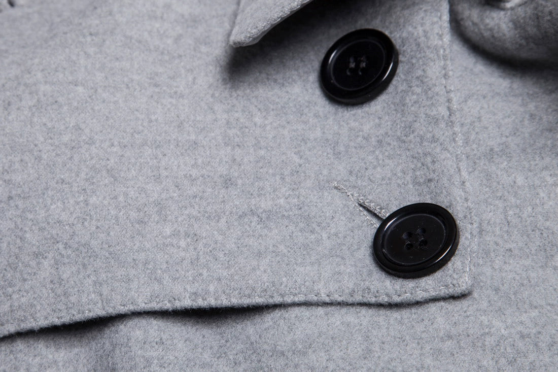 Mens Overcoat Trench Coats Winter Male Pea Coat with Belt Double Breasted Men Wool & Blends Coat Jacket Brand Clothing W10