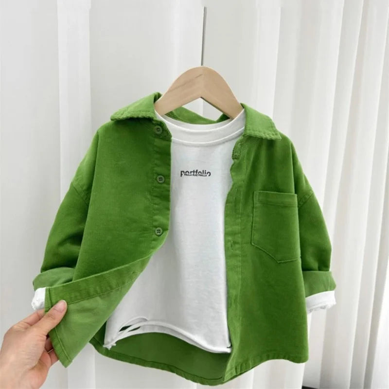 Boys Baby's Kids Blouse Coat Jacket Outwear Cotton 2024 Green Spring Autumn Shirts Outwear Sunscreen Beach Children's Clothing