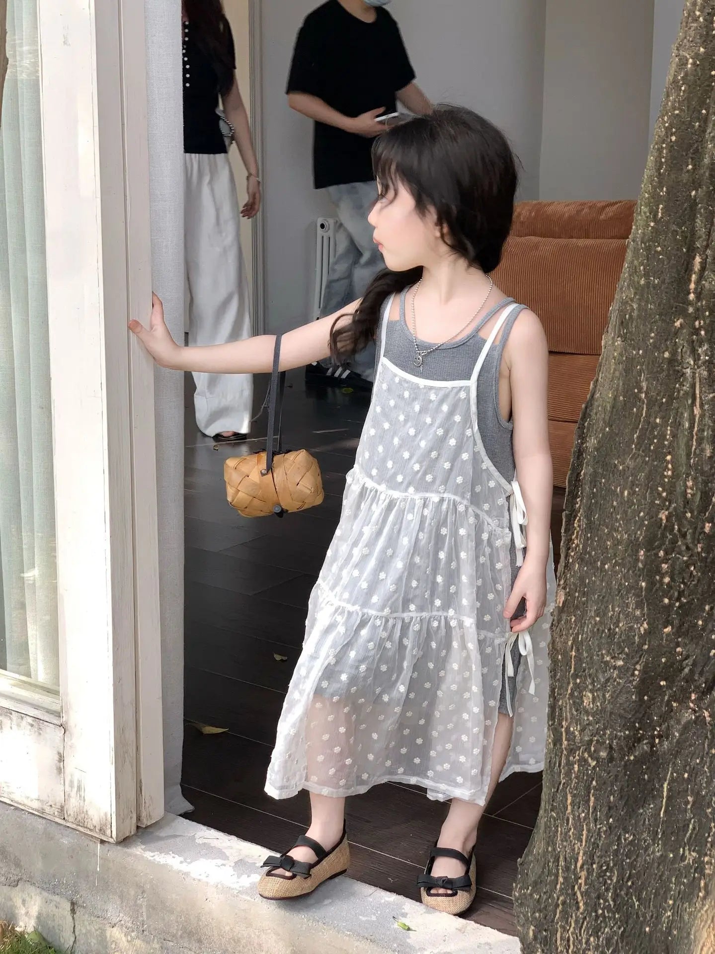 Girls Summer 2025 New Korean Sweet Clothing Suit Children's Vest Skirt Lace Embroidered Skirt Baby Casual  Fashion