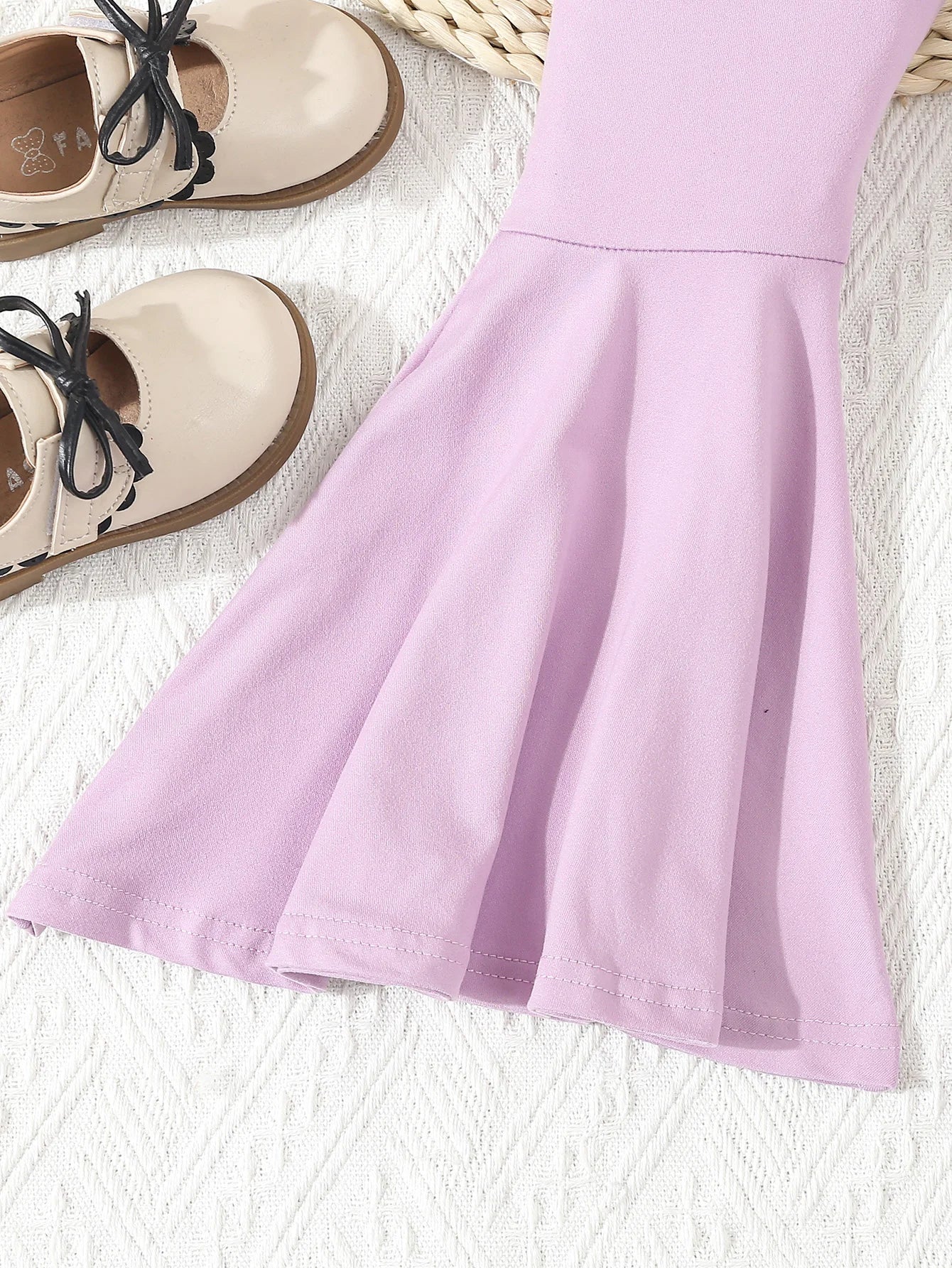 Autumn Kids Girls Clothing  Solid Color Bell-bottoms Elastic Waist  Flared Trousers Leggings Toddler Infant Girl's Clothing