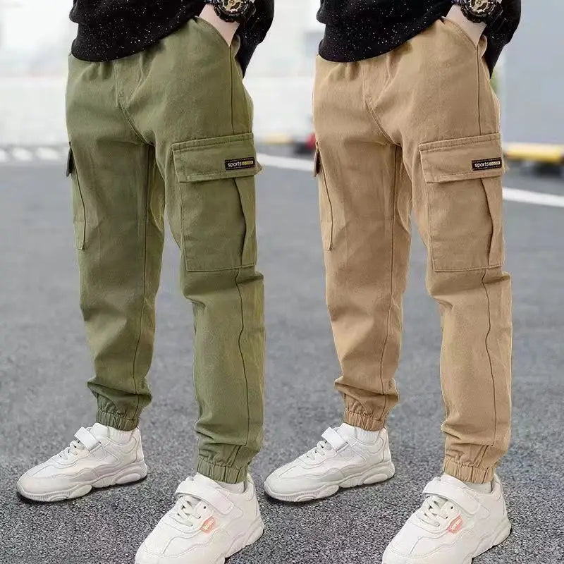 Boys Cargo Pants Spring Autumn Thick Boys Trousers Casual Kids Sport Pants Teenage Children Clothes For 5-12 Years Kids Clothing