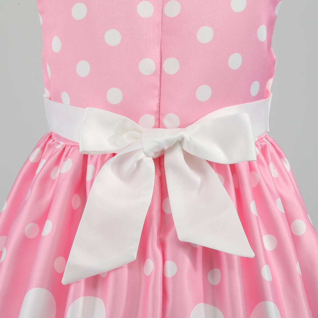 Girls' clothing, girls' baby clothes, skirt with bow and polka dot pattern, imitation show, Halloween party, exquisite clothing