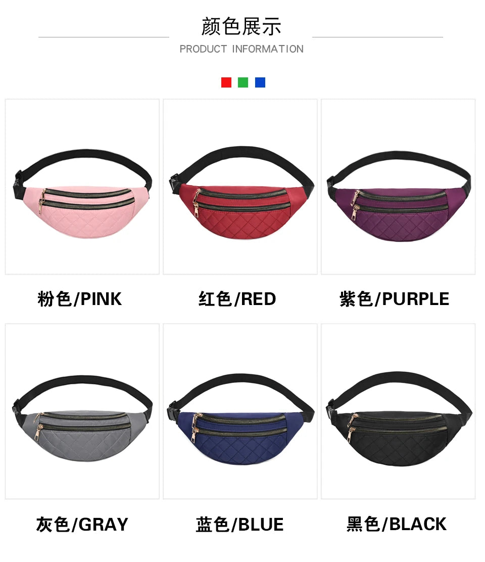 Waist Bag Women Fanny Pack Chest Shoulder Belt Bag Fashion Packs Party Crossbody Lady Travel Phone Pouch Lady Purse Bum Bags