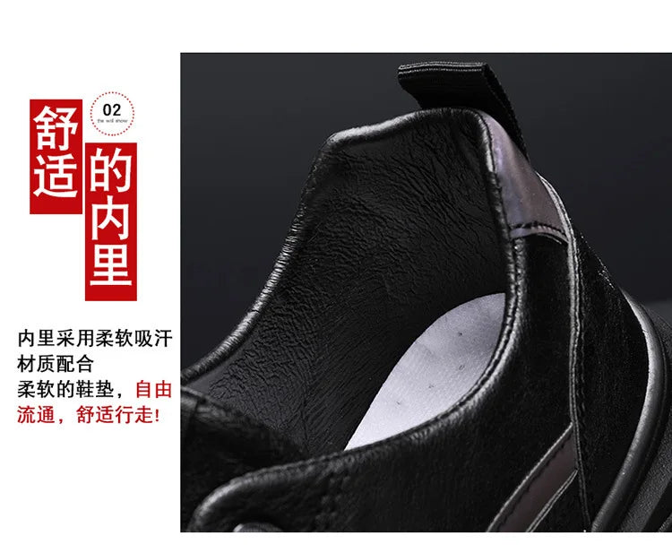 Mens Shoes Man Spring and Autumn Sneakers Male New 2025 Leather Casual Shoes for Men Water Proof Anti-slip Black Sneaker Men's