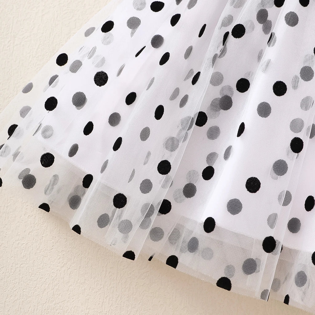 Girls Clothing Flying sleeve Dress Blue Polka Dot chiffon Children's Dress suitable for 1-6 Year old Girls Summer Dress