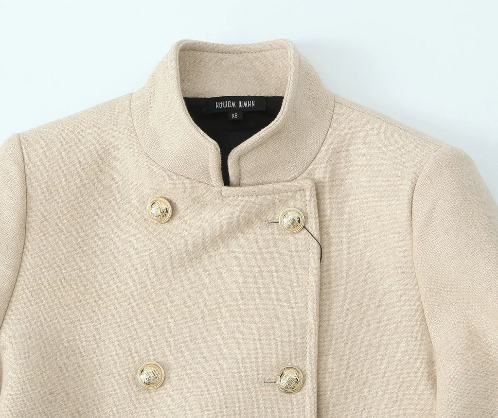 Woolen Coat Fall Fashion Black Long Coat Elegant And Pretty Women's Coats American Retro Autumn Outerwear Urban Coats