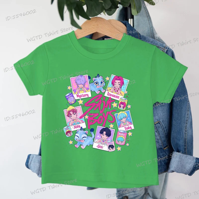 Baby Girls Boys Clothing Hot Movie Print Saja Boys T-shirt Tops Cartoon Cute Kids Clothes Harajuku Cotton Baby Girls T Shirt