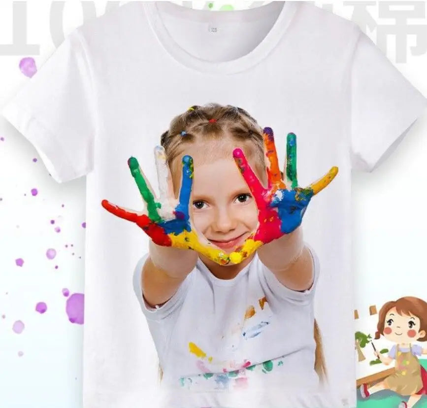 Girls' Short-sleeved T-shirts, Children's Clothing, Summer Girls' Fashionable and Trendy Middle and Large Children's Base Shirts