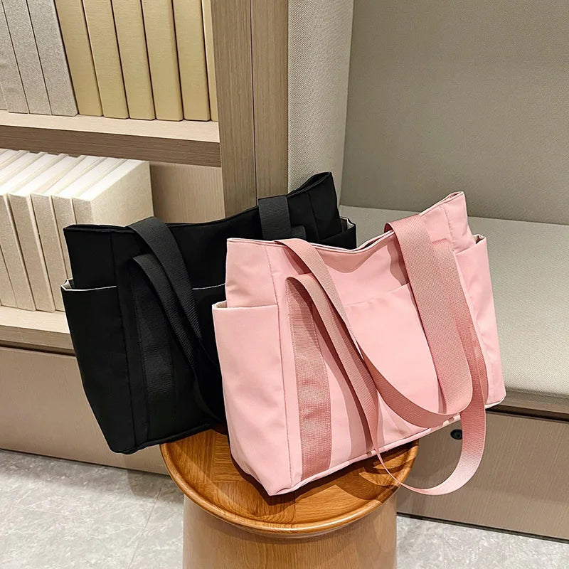 2024 New Handbags Casual Shopping Bags for Women Soft Canvas Big Capacity Tote Bag Messenger Big Mummy Shoulder Bag Ladies