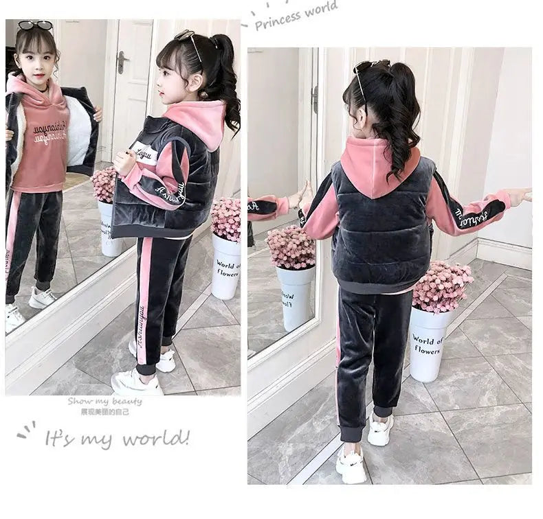 Girls Clothes Set Winter Jacket + Trousers Pants 3 PCS Children Clothing for Girl Teen Kids Girls Clothes 2 4 6 8 10 11 12 Years