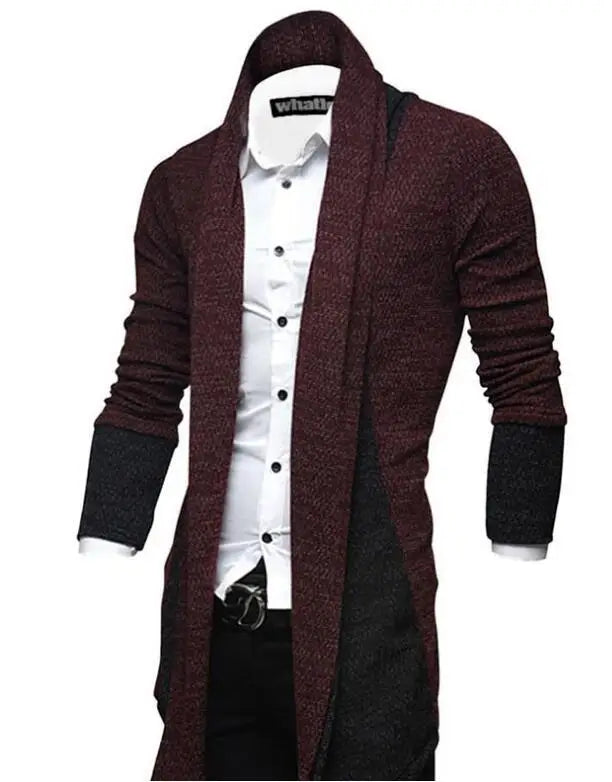 Sweater Coats Men New Fashion 2022 Autumn Men's Slim Long Solid Color Knitted Jacket Fashion Men's Casual Sweater Cardigan Coats