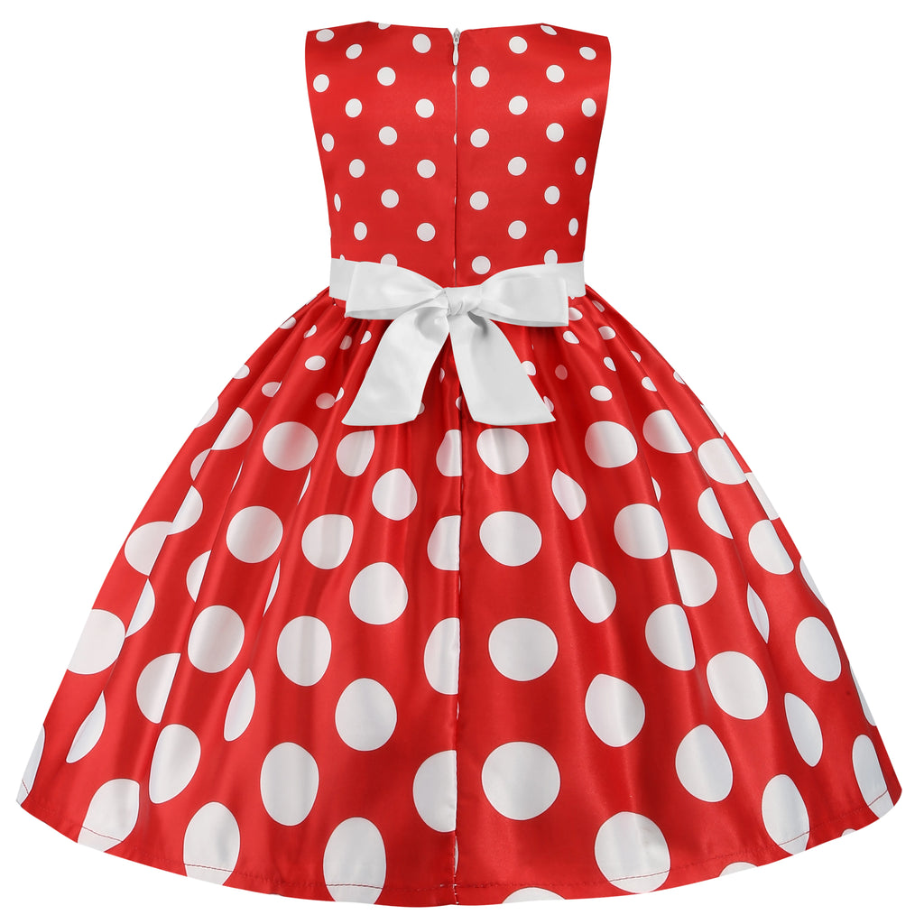 Girls' clothing, girls' baby clothes, skirt with bow and polka dot pattern, imitation show, Halloween party, exquisite clothing